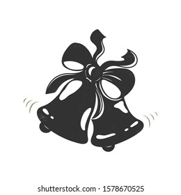 Bell isolated on white. Christmas elements. Vector illustration.