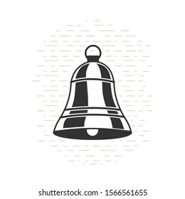 Bell isolated on white. Grunge effect. Vector illustration.