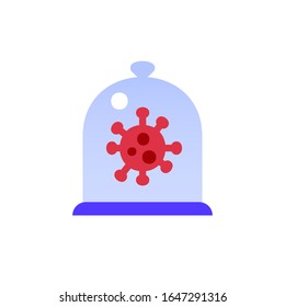 Frasco con bacteria. Concepto de protección contra enfermedades, estudio de virus, investigación química, médica y de laboratorio