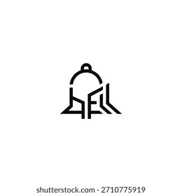Bell letters logo typographic design.