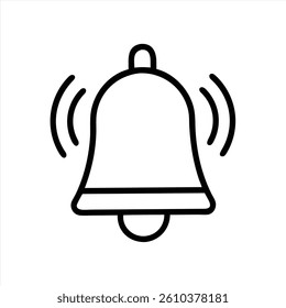 Bell Line Art Vector Icon for UI and Web Design