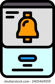 Bell Line Filled Vector Icon Design