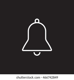 Bell line icon, alarm outline vector logo illustration, linear pictogram isolated on black