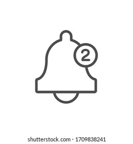 Bell line icon with counter of call numbers