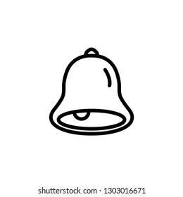 Bell Line Icon In Flat Style Vector For Apps, UI, Websites. Black Icon Vector Illustration.