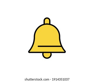 Glockenzeilensymbol. Hochwertiges Umrisssymbol für Webdesign oder mobile App. Leuchtendes Zeichen für Design-Logo. Farbumriss-Piktogramm auf weißem Hintergrund