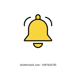 Icono de la línea de la Campana. Símbolo de esquema de alta calidad para diseño web o aplicación móvil. Firma de línea delgada para el logotipo de diseño. Pictograma de contorno de color sobre fondo blanco