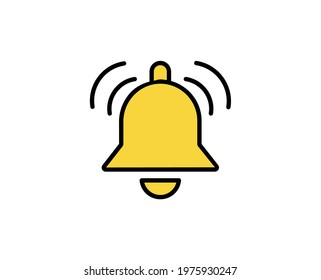 Bell line icon. High quality outline symbol for web design or mobile app. Thin line sign for design logo. Color outline pictogram on white background