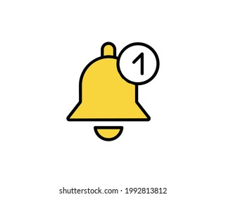 Bell line icon. High quality outline symbol for web design or mobile app. Thin line sign for design logo. Color outline pictogram on white background