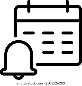 Vector de ilustración de icono de línea de campana