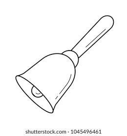 Icono de línea de la Campana aislado en fondo blanco. Icono de línea vectorial de timbre sonora para infografía, sitio web o aplicación.