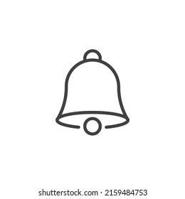 Bell line icon. linear style sign for mobile concept and web design. Notification bell outline vector icon. Symbol, logo illustration. Vector graphics