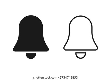 Bell line icon. Notification icons. solid style vector