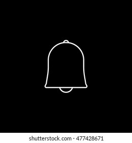 Bell Line Icon On Black Background