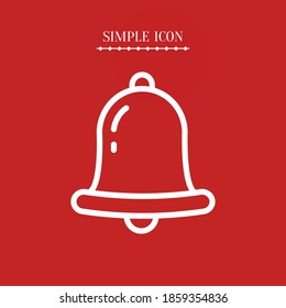 icono de línea de campana, ilustración de vector de contorno.