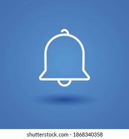 icono de línea de campana, ilustración de vector de contorno.