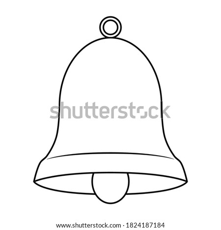 Bell line icon. Outline vector illustration isolated on white background. Coloring book page for children.