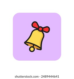 Bell line icon. Ring, alarm, reminder.
Christmas concept. Vector illustration can be used for topics like decoration, school, signal