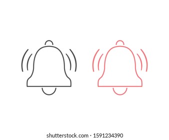 Bell line icon set vector. Modern flat style