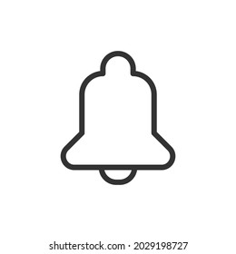 Bell line icon, sign or symbol. Premium pictogram in trendy outline style. Bell pixel perfect vector icon isolated on a white background.