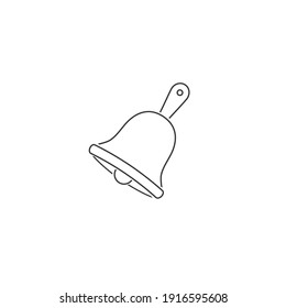 Vector de icono de línea de la campana, ilustración de logotipo sólido de alarma, pictograma blanco aislado