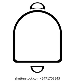 Vector de icono de línea de campana sobre fondo blanco