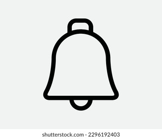 Bell Line Linear Icon. Notification Reminder Alarm Alert Sign. Christmas Holiday Season Jingle Doorbell Symbol Vector Graphic Illustration Clipart