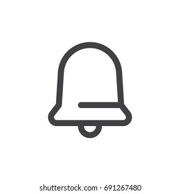 Bell line simple icon, outline vector sign, linear style pictogram isolated on white. Symbol, logo illustration. Editable stroke. Pixel perfect vector graphics