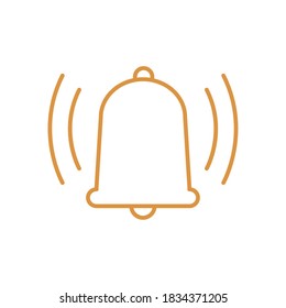 Bell line style icon design, Ring alert alarm call jingle handbell object sound and music theme Vector illustration