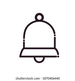 Bell line style icon design, Ring alert alarm call jingle handbell object theme Vector illustration