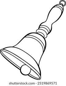 Glocke, Linie, Vektorgrafik einzeln auf weißem Hintergrund