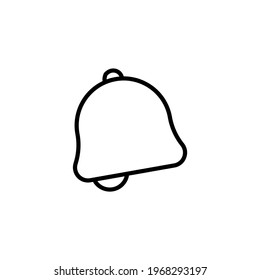 Bell linear icon in black, outline illustration. Notofication symbol over white background. Isolated on white background. Trendy flat style for app, graphic design, web, site, ui, ux. Vector EPS 10