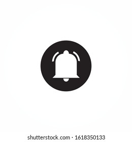 Bell linear illustration white icon on black