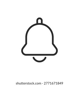 Bell, linear style icon. Editable stroke width