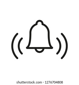 Bell linear vector icon, alarm symbol