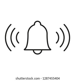 Bell linear vector icon, alarm symbol