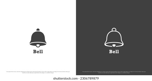 Bell logo design illustration  Creative simple flat silhouette bell in negative space ornament object entertainment toy pitched siren sound subscribe call  Perfect for corporate web app icons 