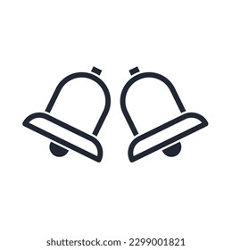 Bell logo icon. Christmas, happy new year symbol. Vector illustration.