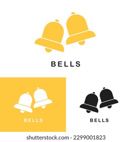 Bell logo icon. Christmas, happy new year symbol. Vector illustration.