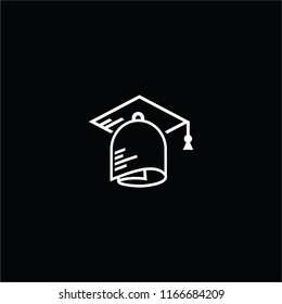 bell logo with paper and graduation cap