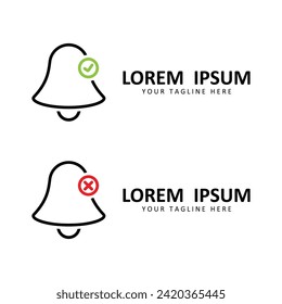 bell logo vector icon illustration design template. logo suitable for notification, farmer, and brand company