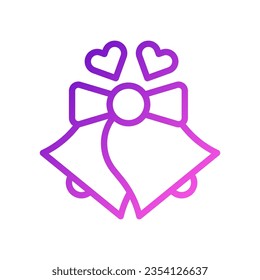 Bell love icon gradient purple pink style valentine illustration vector element and symbol perfect.