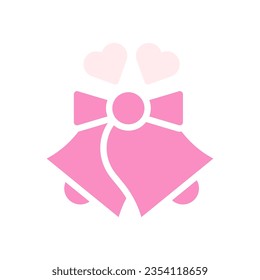 Bell love icon solid pink white style valentine illustration vector element and symbol perfect.