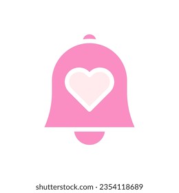 Bell love icon solid pink white style valentine illustration vector element and symbol perfect.