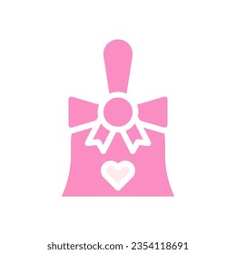 Bell love icon solid pink white style valentine illustration vector element and symbol perfect.