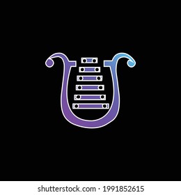 Bell Lyre blue gradient vector icon