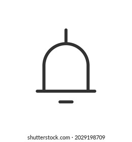 Bell minimal line icon. Web stroke symbol design. Bell sign isolated on a white background. Premium line icon.