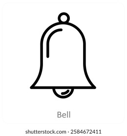 Bell and music icon concept