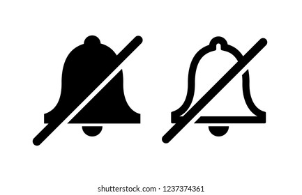 bell Mute, notification icon symbols vector