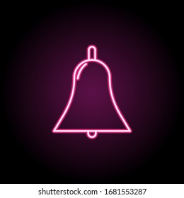 Bell neon icon. Simple thin line, outline vector of education icons for ui and ux, website or mobile application
